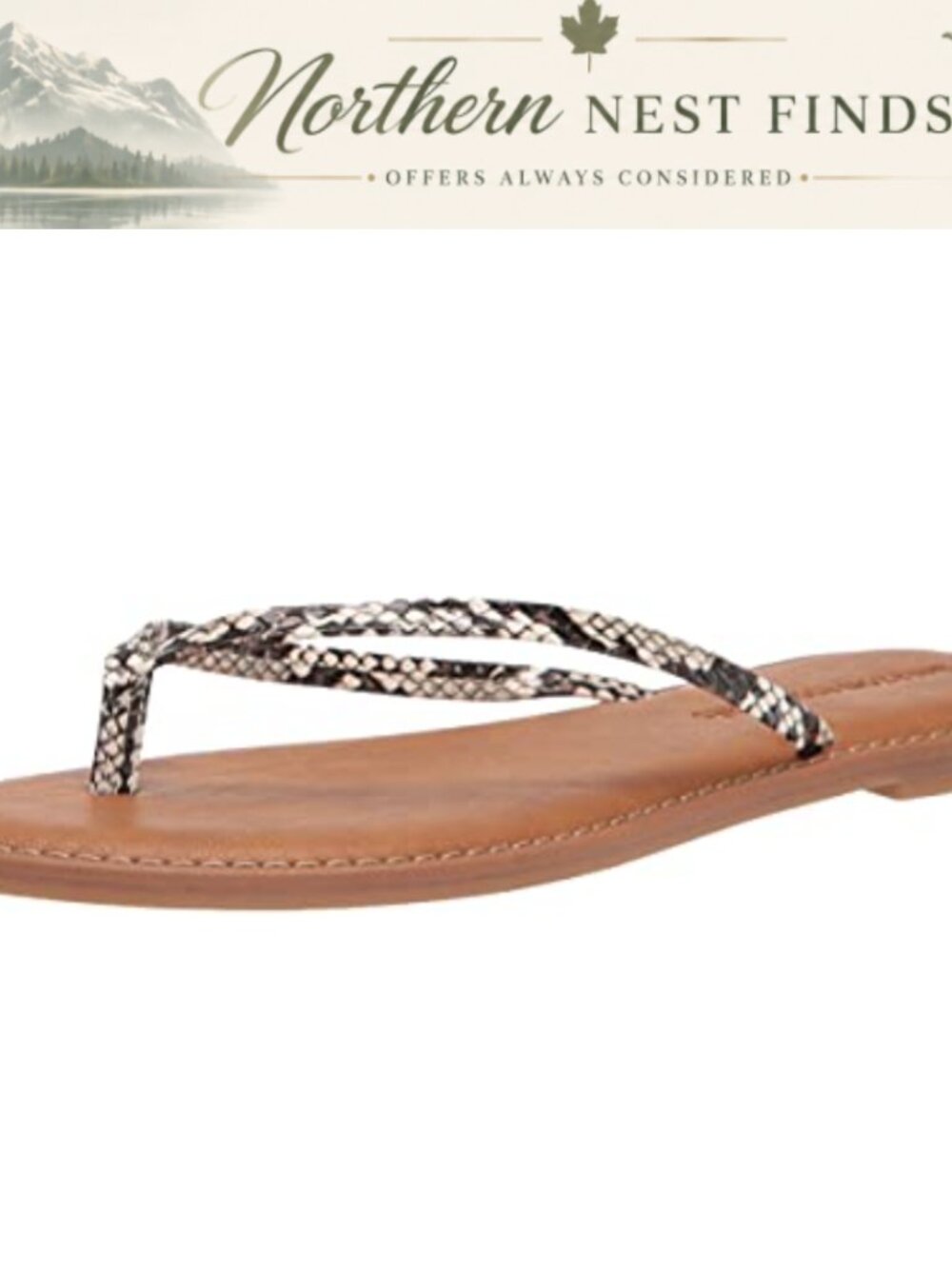 Women's Memory Foam Thong Flip Flop Sandals Faux Calfskin Comfort Casual